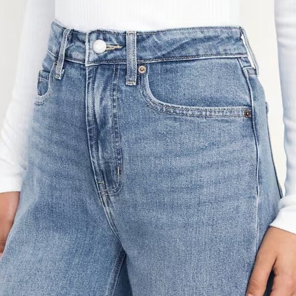 NWOT Old Navy Medium Wash Extra High-Waisted Super Wide-Leg Jeans - Picture 3 of 5